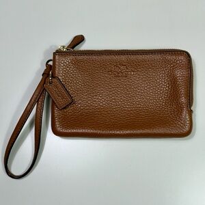 Coach Tan Leather Wristlet
